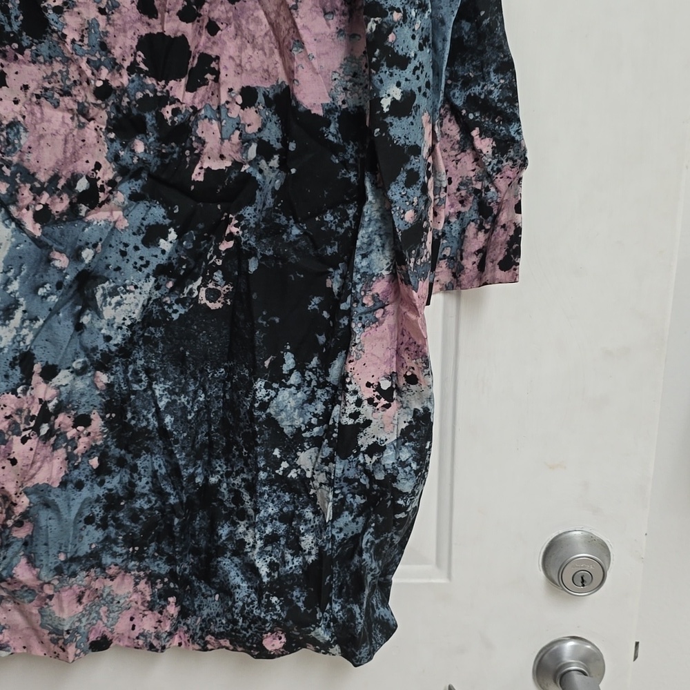 COS Women's Paint Splatter Dress Black/Blue/Purple Long Sleeve W/ Pockets - Picture 9 of 10